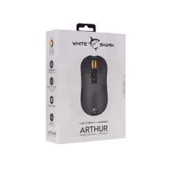 White Shark ARTHUR, Ambidextre, Optique, USB Type-A, 10000 DPI, Noir