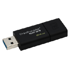 Kingston Technology DataTraveler 100 G3 lecteur USB flash 64 Go USB Type-A 3.2 Gen 1 (3.1 Gen 1) Noir (DT100G3/64GB)