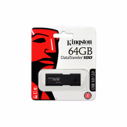 Kingston Technology DataTraveler 100 G3 lecteur USB flash 64 Go USB Type-A 3.2 Gen 1 (3.1 Gen 1) Noir (DT100G3/64GB)