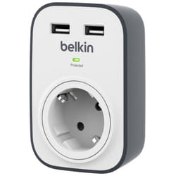 Belkin SurgeCube Noir, Blanc 1 sortie(s) CA