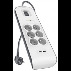 Belkin BSV604vf2M Blanc 6 sortie(s) CA 2 m