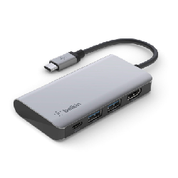 Adaptateur USB-C Belkin 4en1, 4K HDMI, USB-C, 2 USB-A