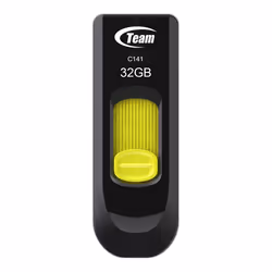 Team Group C141, 32 Go, USB Type-A, 2.0, Slide, 10 g, Noir, Jaune
