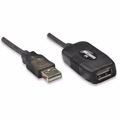 Manhattan 150248, 10 m, USB A, USB A, 2.0, Mâle/Femelle, Noir