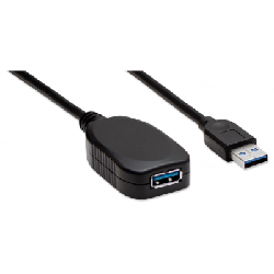 Manhattan 5m USB 3.0 câble USB 3.2 Gen 1 (3.1 Gen 1) USB A Noir