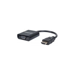 Manhattan 151436 câble vidéo et adaptateur 0,3 m HDMI Type A (Standard) VGA (D-Sub) Noir