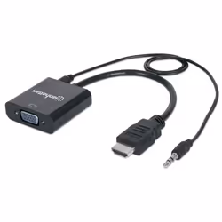 Manhattan 151559, 0,3 m, HDMI + 3.5mm, VGA (D-Sub), Mâle, Femelle, Droit