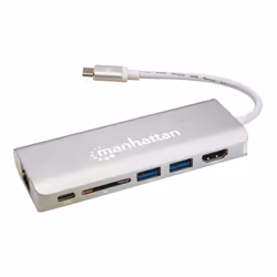 Manhattan 152075, Avec fil, USB 3.2 Gen 2 (3.1 Gen 2) Type-C, Aluminium, SD, SDHC, SDXC, Aluminium, HDCP 1.4, CE, FCC,WEEE, R ...