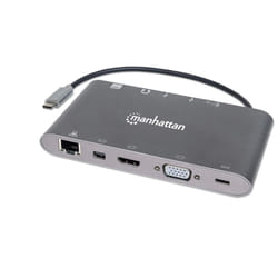 Manhattan 152808 station d'accueil Avec fil USB 3.2 Gen 1 (3.1 Gen 1) Type-C Argent