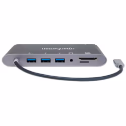 Manhattan 152808 station d'accueil Avec fil USB 3.2 Gen 1 (3.1 Gen 1) Type-C Argent - Vue supplémentaire 4