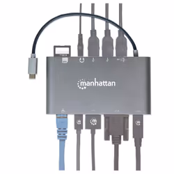Manhattan 152808 station d'accueil Avec fil USB 3.2 Gen 1 (3.1 Gen 1) Type-C Argent - Vue supplémentaire 6