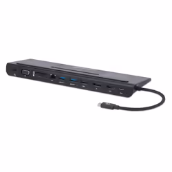 Manhattan 153478, Avec fil, USB 3.2 Gen 1 (3.1 Gen 1) Type-C, 100 W, 10,100,1000 Mbit/s, Noir, MMC, MMC Mobile, SD, SDHC, SDX ...