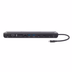 Manhattan 153478 station d'accueil Avec fil USB 3.2 Gen 1 (3.1 Gen 1) Type-C Noir