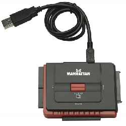 Manhattan 179195 adaptateur et connecteur de câbles USB A SATA L/IDE 40-pin/IDE 44-pin Noir