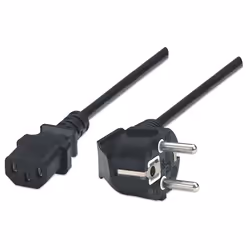 Manhattan 300148, 1,8 m, Mâle/Femelle, Prise d'alimentation type E, Coupleur C13, 250 V, Noir