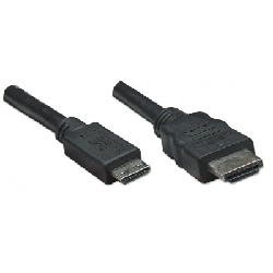 Manhattan 304955 câble HDMI 1,8 m HDMI Type A (Standard) HDMI Type C (Mini) Noir