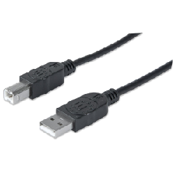 Manhattan USB 2.0 A/B câble USB 1,8 m USB A USB B Noir