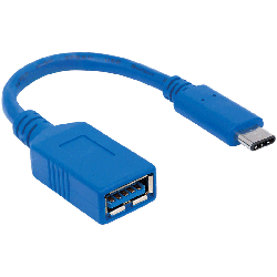 Manhattan 353540 câble USB 0,15 m USB 3.2 Gen 1 (3.1 Gen 1) USB C USB A Bleu