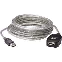 Manhattan 519779, 5 m, USB A, USB A, USB 2.0, Mâle/Femelle, Argent