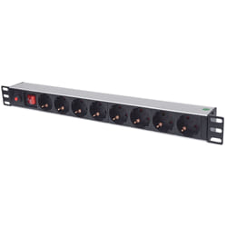 Intellinet 713986 unité de distribution d'énergie 8 sortie(s) CA 1U Aluminium, Noir (713986)