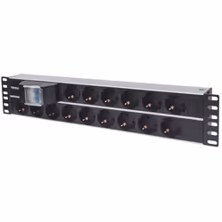 Intellinet 714051, Basique, Commutable, 2U, horizontale, Aluminium, Aluminium, Noir, 15 sortie(s) CA
