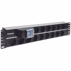 Intellinet 714051 unité de distribution d'énergie 15 sortie(s) CA 2U Aluminium, Noir (714051)