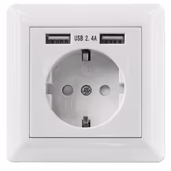 Intellinet 772174, CEE 7/3 + USB, CEE 7/4, Blanc, 100 - 240 V, 50 - 60, 5 V