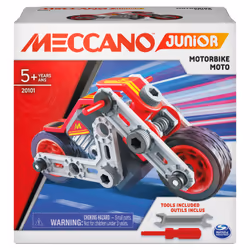 Meccano - MES PREMIÈRES CONSTRUCTIONS JUNIOR - Voiture de course, Moto, Hélicoptère ou Bulldozer - Jeu de Construction - 6055090 - Modèle aléatoire - Jouet Enfant 5 Ans et + - Vue supplémentaire 4
