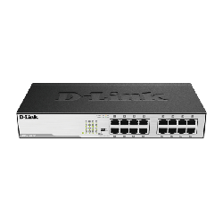 D-Link DGS-1016D commutateur réseau Non-géré Gigabit Ethernet (10/100/1000) 1U Noir, Argent (DGS-1016D)