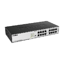 D-Link DGS-1016D commutateur réseau Non-géré Gigabit Ethernet (10/100/1000) 1U Noir, Argent (DGS-1016D)