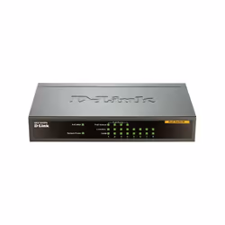 D-Link DES-1008PA, Non-géré, Fast Ethernet (10/100), Connexion Ethernet, supportant l'alimentation via ce port (PoE)