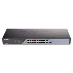 D-Link DSS-100E-18P, Non-géré, Fast Ethernet (10/100), Connexion Ethernet, supportant l'alimentation via ce port (PoE)