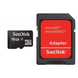 SanDisk 16GB MicroSDHC w/adapter 16 Go Classe 4