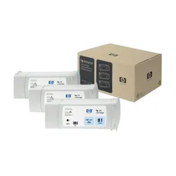 HP 81 3-pack 680-ml Light Cyan DesignJet Dye Ink Cartridges cartouche d'encre 3 pièce(s) Original Cyan clair