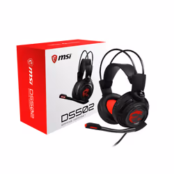 MSI DS 502, Avec fil, Jouer, 20 - 20000 Hz, 405 g, Casque, Noir, Rouge