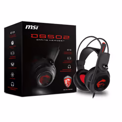 MSI DS 502 écouteur/casque Avec fil Arceau Jouer Noir, Rouge