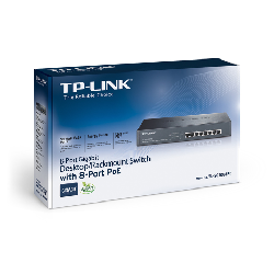 TP-Link TL-SG1008PE commutateur réseau Non-géré L2 Gigabit Ethernet (10/100/1000) Connexion Ethernet, supportant l'alimentation via ce port (PoE) Noir