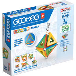 Geomag SuperColor Panels Recycled, Jouet à aimant néodyme, 5 an(s), Multicolore