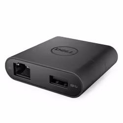 DELL DA200, Avec fil, USB 3.2 Gen 1 (3.1 Gen 1) Type-C, 10,100,1000 Mbit/s, Noir, 1920 x 1080 pixels, Dell