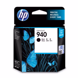 HP 940 Black Original Ink Cartridge, Rendement standard, Encre à pigments, 22 ml, 1000 pages, 1 pièce(s)
