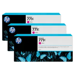 HP 771C pack de 3 cartouches d'encre DesignJet magenta, 775 ml (B6Y33A)