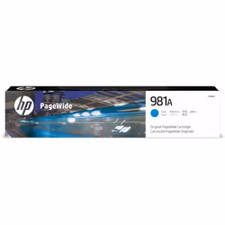 HP 981A cartouche PageWide Cyan authentique, Rendement standard, Encre à pigments, 70 ml, 6000 pages, 1 pièce(s)