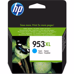 HP 953XL Cartouche d’encre cyan grande capacité authentique, Rendement élevé (XL), Encre à pigments, 18 ml, 1450 pages, 1 piè ...