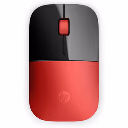 HP Souris sans fil Z3700 rouge, Ambidextre, Optique, RF sans fil, 1200 DPI, Noir, Rouge
