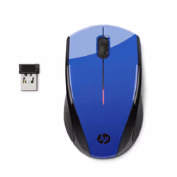 HP Souris sans fil X3000 bleu cobalt, Ambidextre, Optique, RF sans fil, 1200 DPI, Noir, Bleu