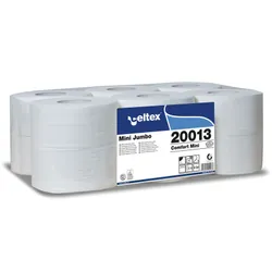 12 Rouleaux Papier Toilette Celtex Comfort Mini Jumbo Blanc