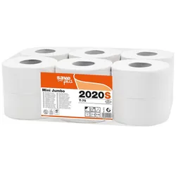 12 Rouleaux Papier Toilette Celtex Save-Mini Jumbo Blanc
