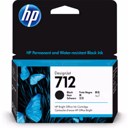HP Cartouche d'encre DesignJet 712, noir, 38 ml, Rendement standard, Encre à pigments, 38 ml, 1 pièce(s), Paquet unique