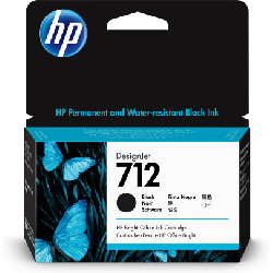 HP Cartouche d'encre DesignJet 712, noir, 38 ml (3ED70A)