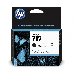 HP Cartouche d'encre DesignJet 712, noir, 80 ml (3ED71A)